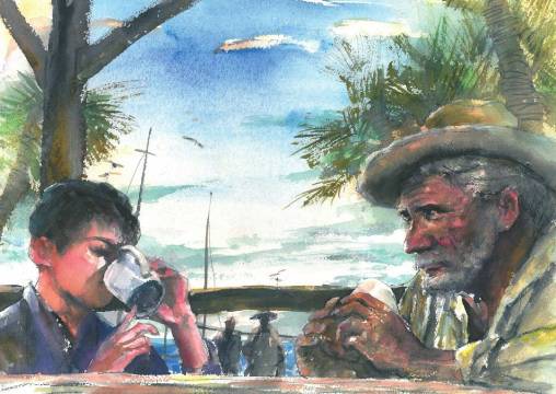 《老人与海》插图