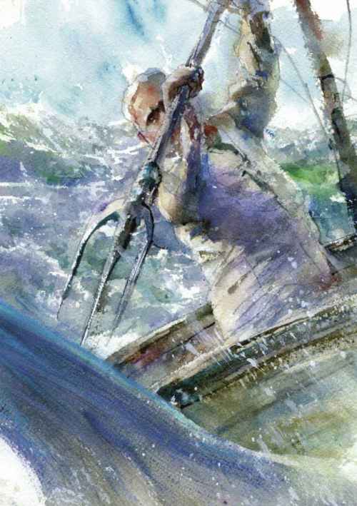 《老人与海》插图